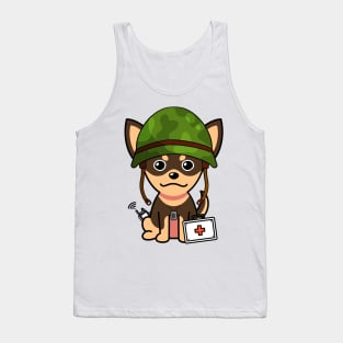 Cute Small Dog is an army medic Tank Top